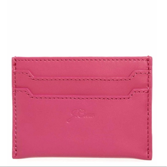 J. Crew Accessories - J Crew pink leather card case NWT